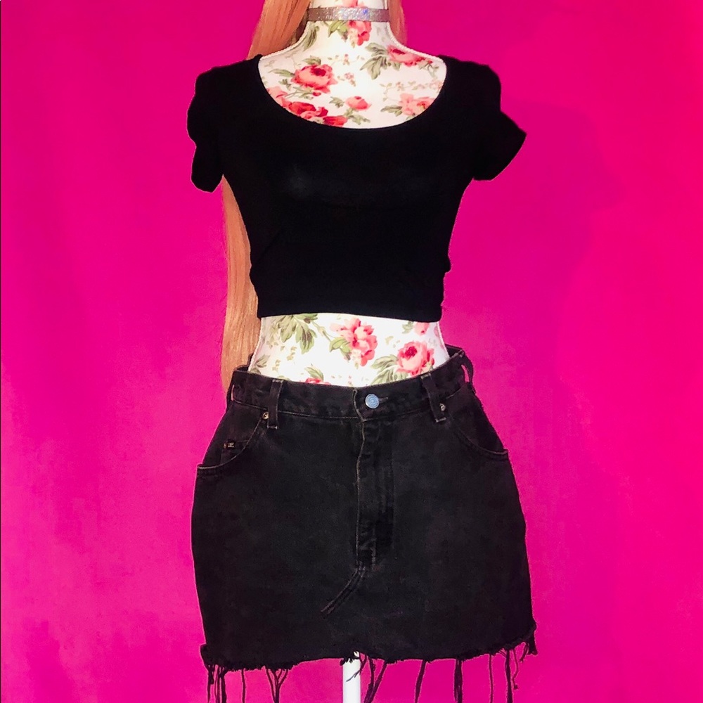 Lee Black Denim Mini Skirt